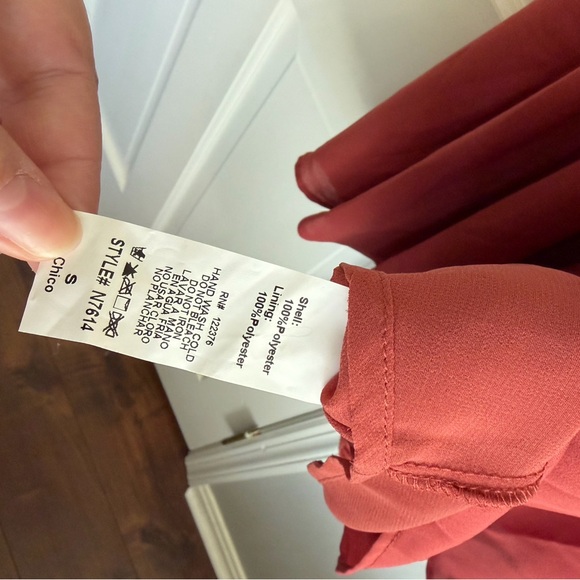 Mustard Seed Rust Red Long-Sleeve Twist-Front Dress - Picture 7 of 7